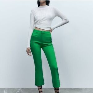 Zara Vibrant Green Flare Pants